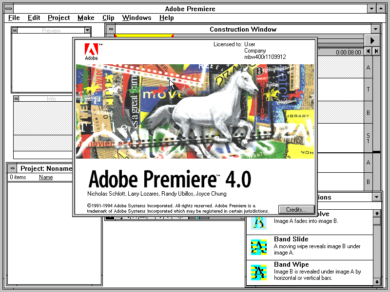 Adobe Premiere 4.0 - About